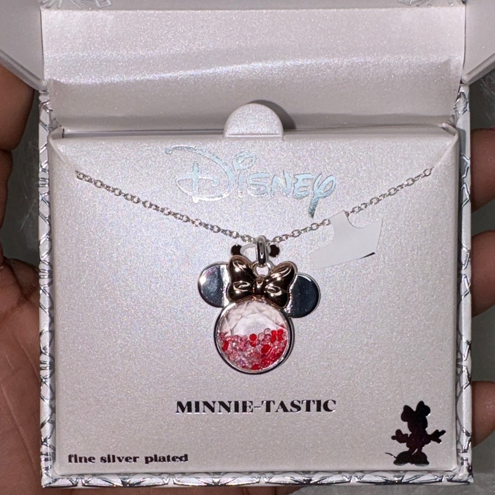 Disney Minnie-Tastic Silver and Red Pendant Necklace